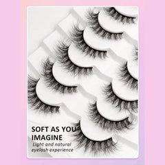 SHEIN - Natural False Eyelashes 7 Pairs Natural Long Crisscross Faux Mink Lashes Eyelashes - XOXO cosmetics