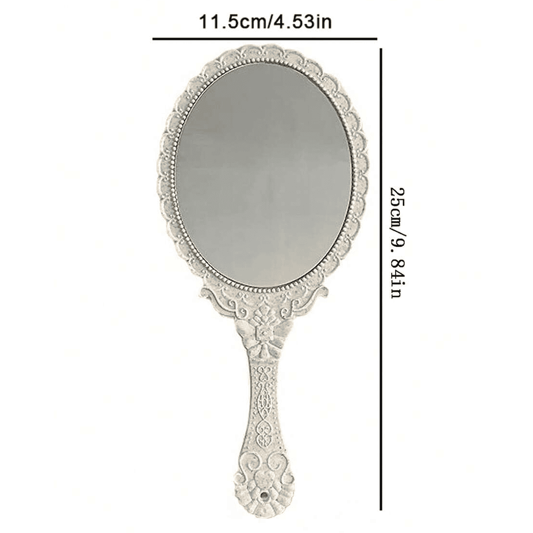 SHEIN Retro Pattern Handheld Mirror Makeup Tools - XOXO cosmetics