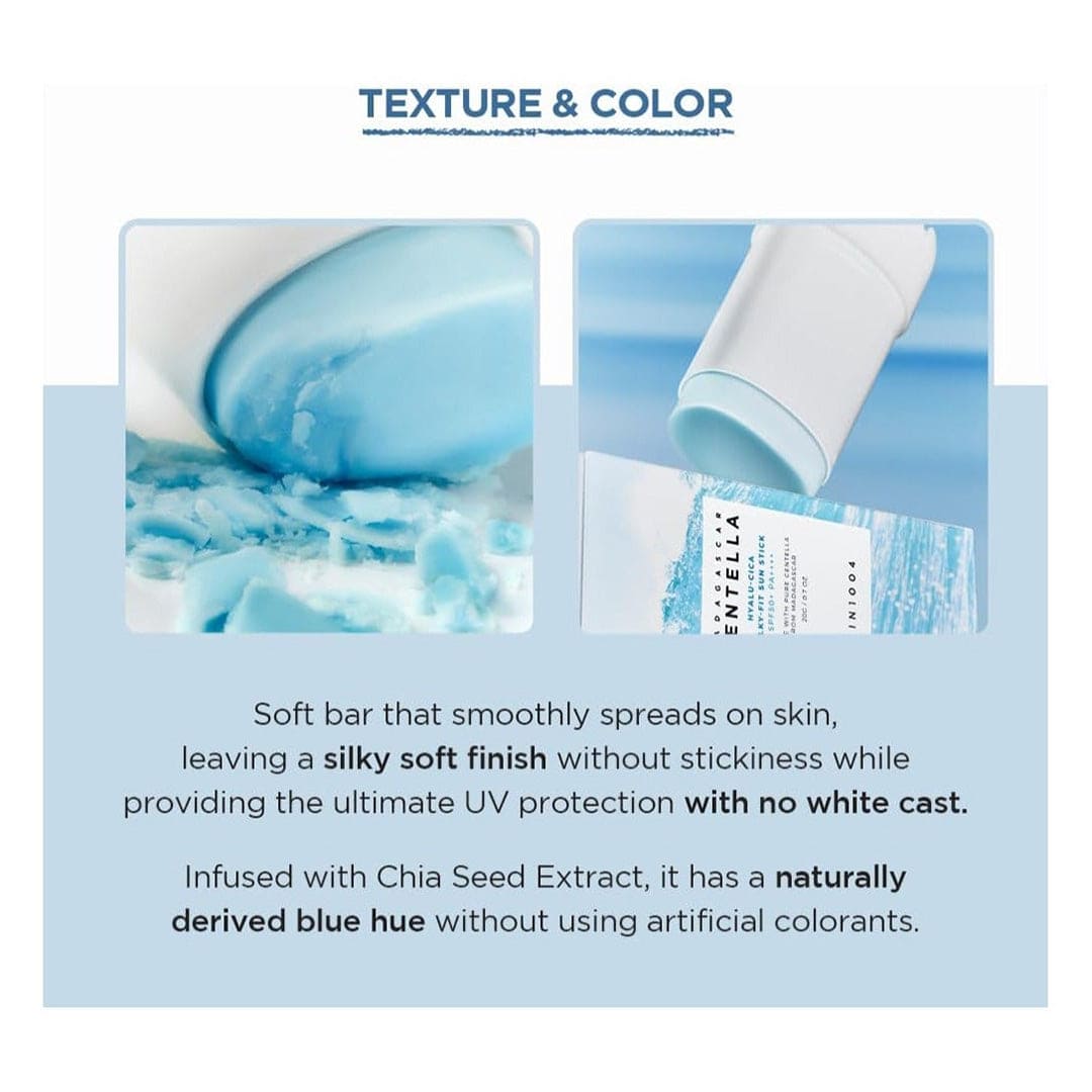 Skin1004 Madagascar Centella Hyalu-Cica Silky-Fit Sun Stick - 20g Sunblock - XOXO cosmetics