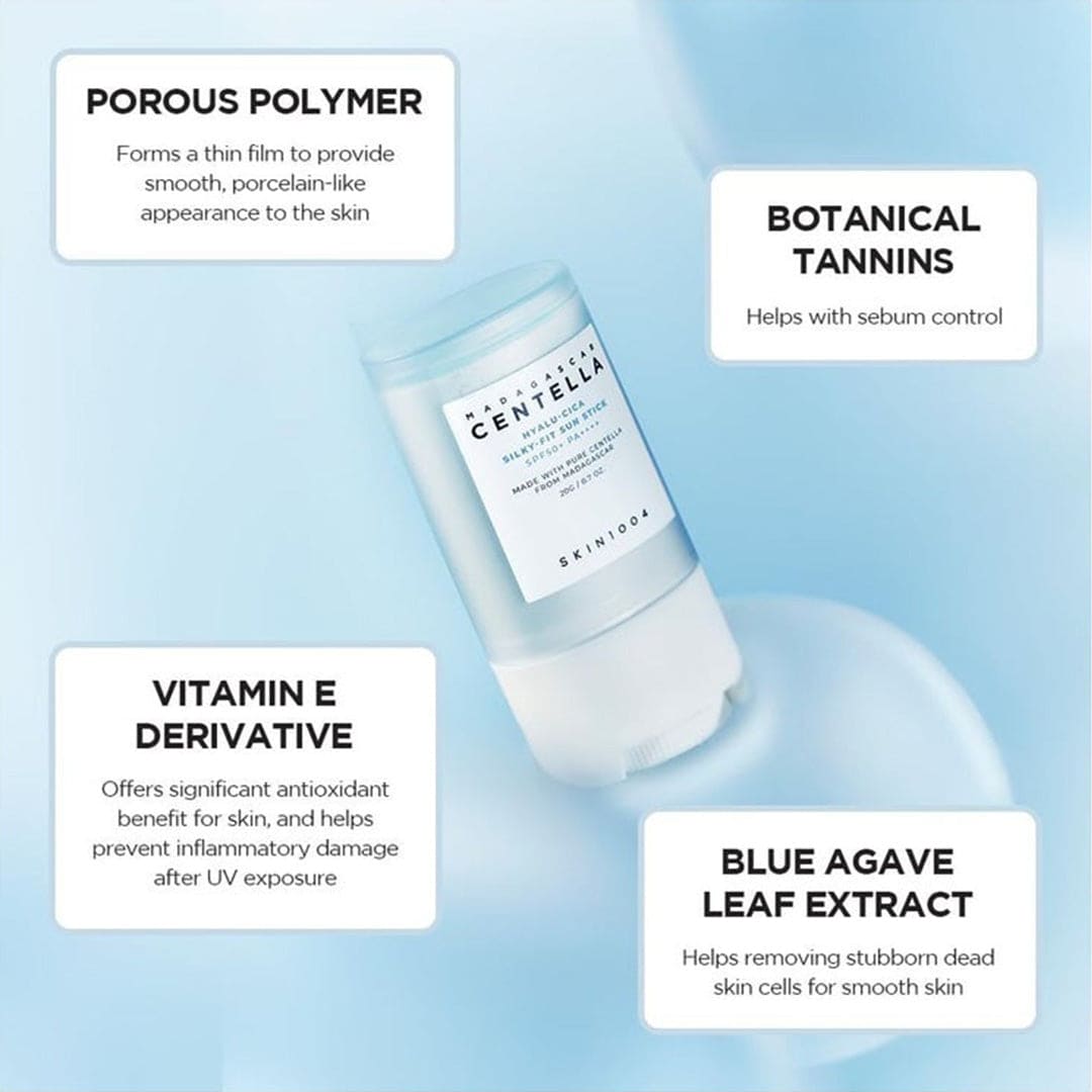 Skin1004 Madagascar Centella Hyalu-Cica Silky-Fit Sun Stick - 20g Sunblock - XOXO cosmetics