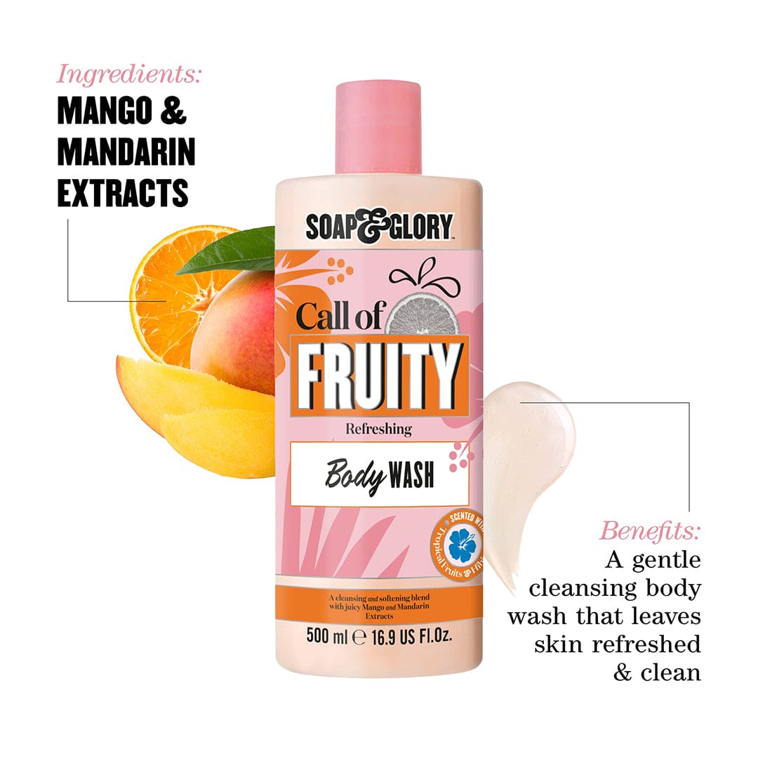 Soap & Glory Call Of Fruity Refreshing Body Wash - 500ml Shower Gel - XOXO cosmetics