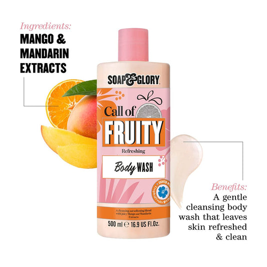 Soap & Glory Call Of Fruity Refreshing Body Wash - 500ml Shower Gel - XOXO cosmetics