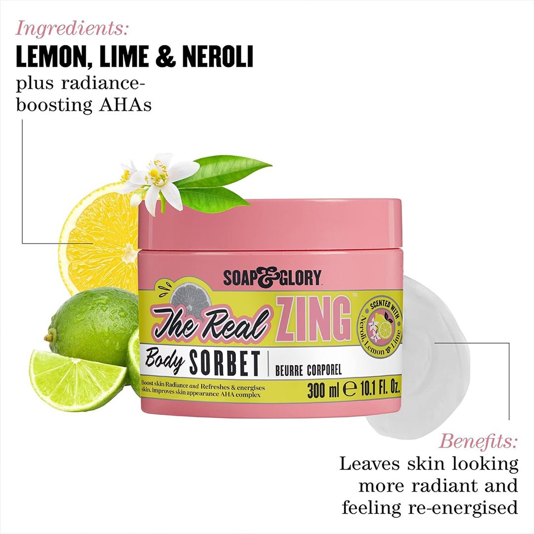 Soap & Glory The Real Zing Body Sorbet - 300ml Body Cream - XOXO cosmetics