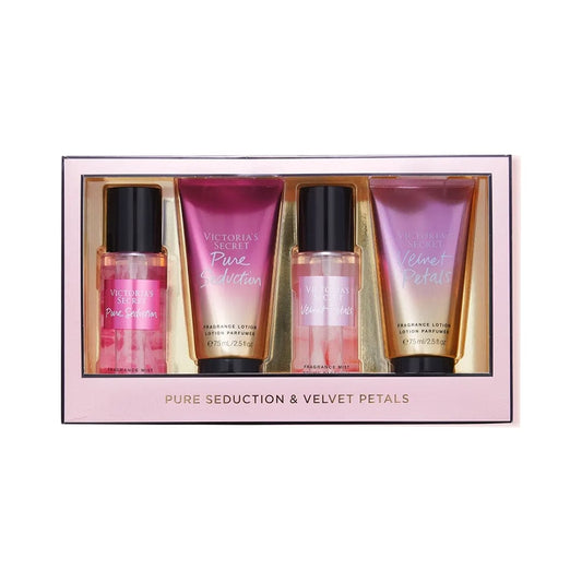 Victoria's Secret Pure Seduction & Velvet Petals The Best of Mist and Lotion Gift Set Gift Set - XOXO cosmetics