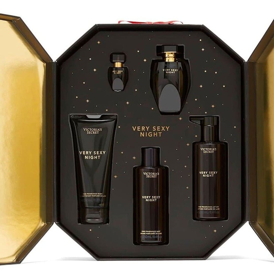 Victoria's Secret Very Sexy Night Fragrance 5 Piece Gift Set Body Lotion - XOXO cosmetics