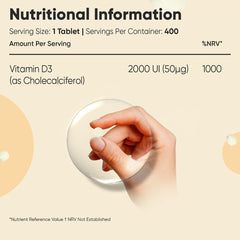 Weightworld Vitamina D3 2000UI - 400 Tablets Supplement - XOXO cosmetics