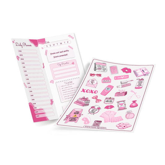 XOXO Pinky Plan & Stick Stickers Sheet - XOXO cosmetics