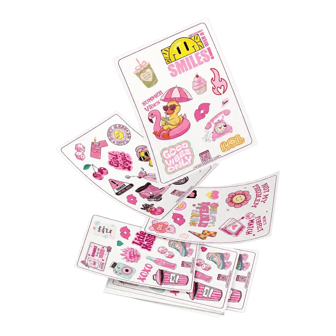 XOXO Pinky Stickers - Random choice Stickers Sheet - XOXO cosmetics