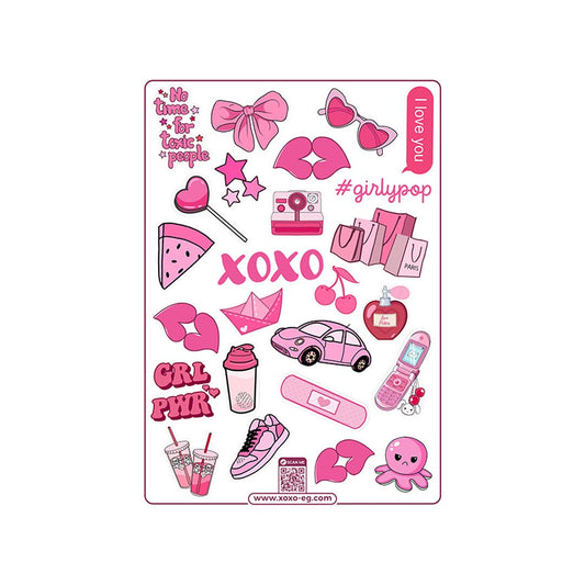 XOXO Pinky Stickers Sheet - XOXO cosmetics