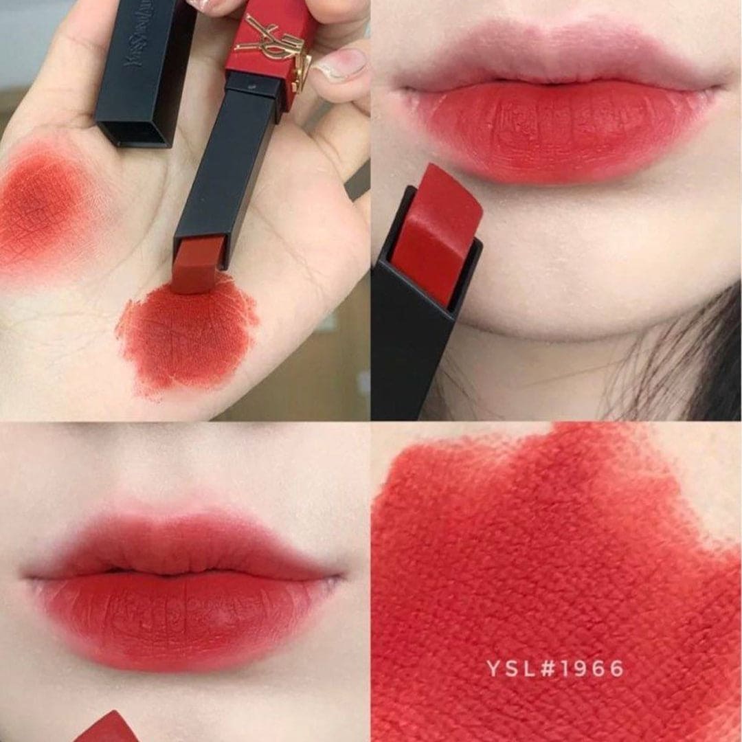 Yves Saint Laurent The Slim Collector Leather Matte Lipstick- 1966 Rouge Libre Lipstick - XOXO cosmetics