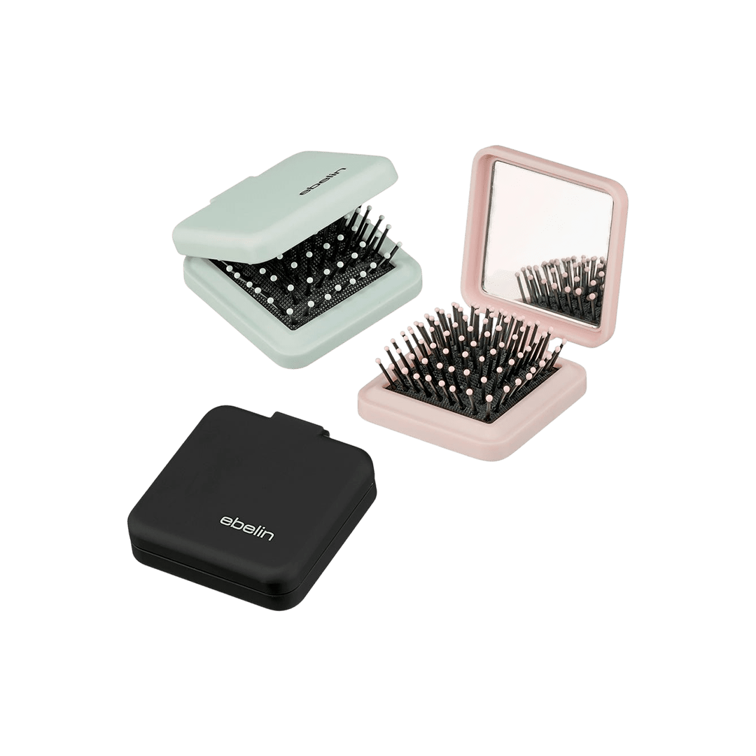 ebelin Mini Folding Brush With Mirror Random Color Hair Tools - XOXO cosmetics