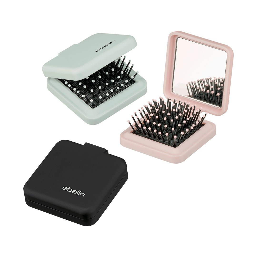 ebelin Mini Folding Brush With Mirror Random Color Hair Tools - XOXO cosmetics