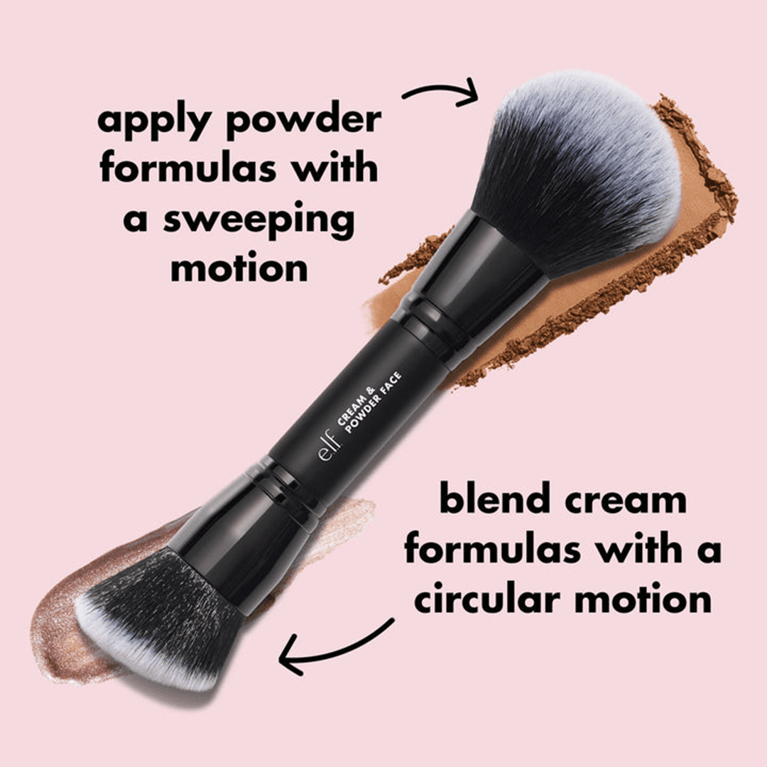 elf Dual-Ended Cream + Powder Brush Makeup Tools - XOXO cosmetics