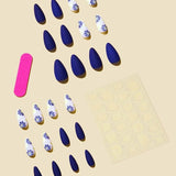 24pcs Floral Pattern Fake 1sheet Tape & 1pc Nail File Nails -  fake nail - XOXO cosmetics