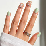 24pcs Flower Print Fake 1sheet Tape & 1pc Nail File Nails - fake nail - XOXO cosmetics