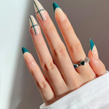 24pcs Long Almond Fake Nail & 1pc Nail File & 1sheet Tape Fake Nails - fake nail - XOXO cosmetics